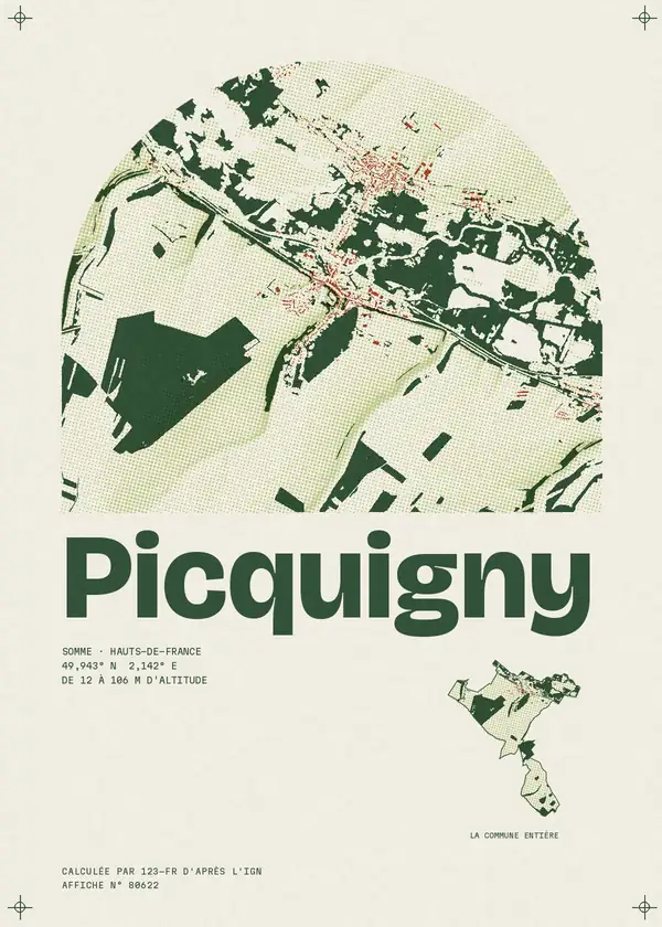 Affiche de Picquigny, calculée par 123-fr d'après l'IGN