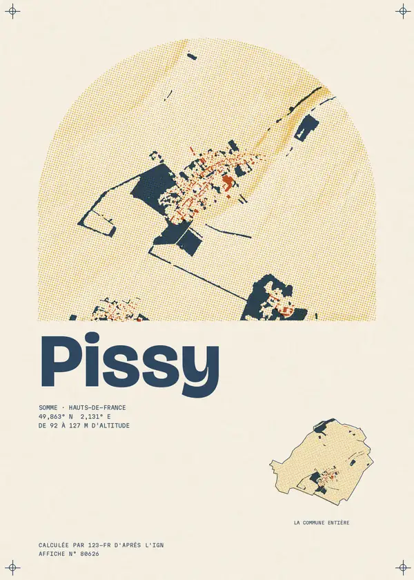 Affiche de Pissy, calculée par 123-fr d'après l'IGN