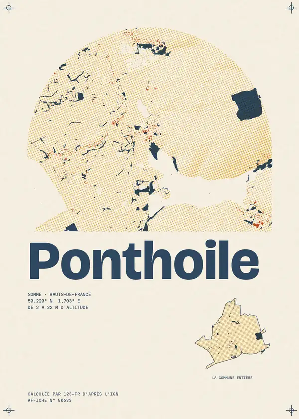 Affiche de Ponthoile, calculée par 123-fr d'après l'IGN