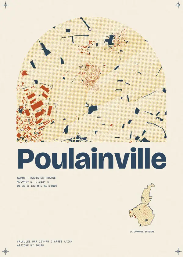Affiche de Poulainville, calculée par 123-fr d'après l'IGN