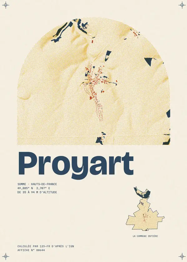 Affiche de Proyart, calculée par 123-fr d'après l'IGN