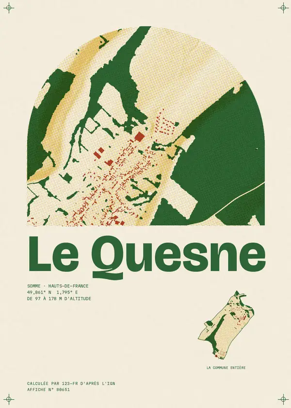 Affiche de Le Quesne, calculée par 123-fr d'après l'IGN