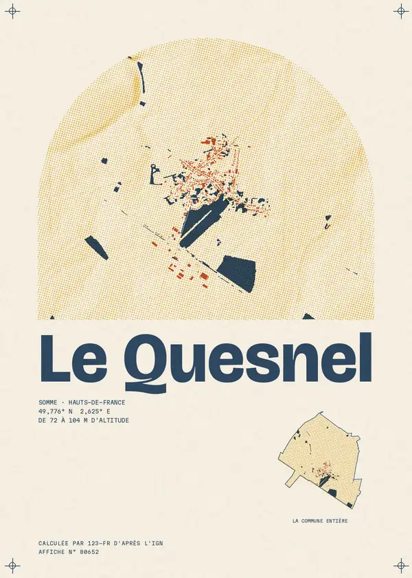 Affiche de Le Quesnel, calculée par 123-fr d'après l'IGN