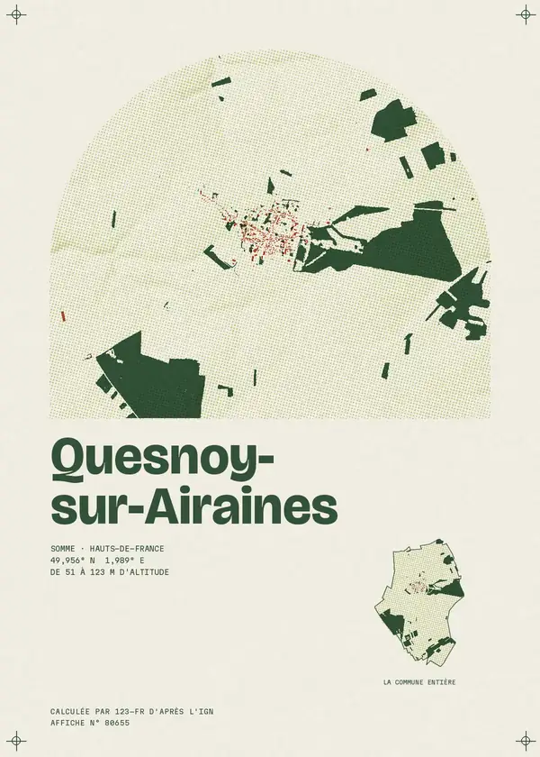Affiche de Quesnoy-sur-Airaines, calculée par 123-fr d'après l'IGN