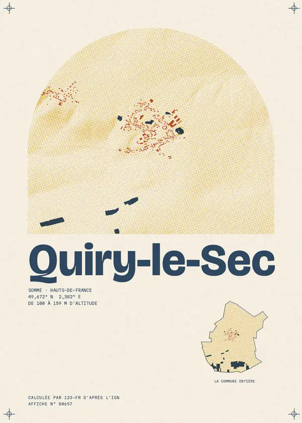 Affiche de Quiry-le-Sec, calculée par 123-fr d'après l'IGN