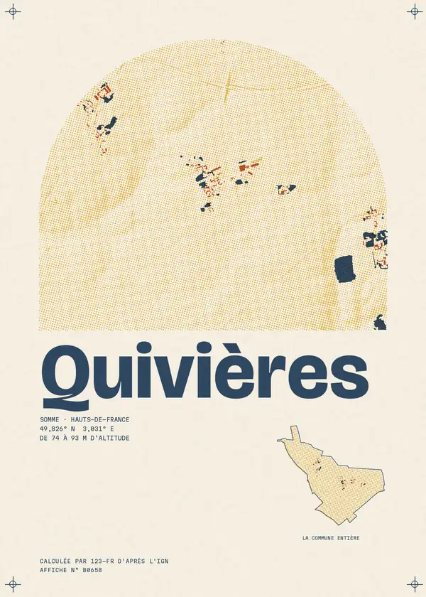 Affiche de Quivières, calculée par 123-fr d'après l'IGN