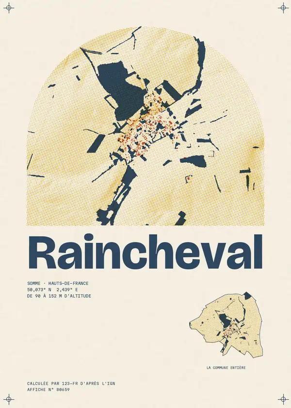 Affiche de Raincheval, calculée par 123-fr d'après l'IGN
