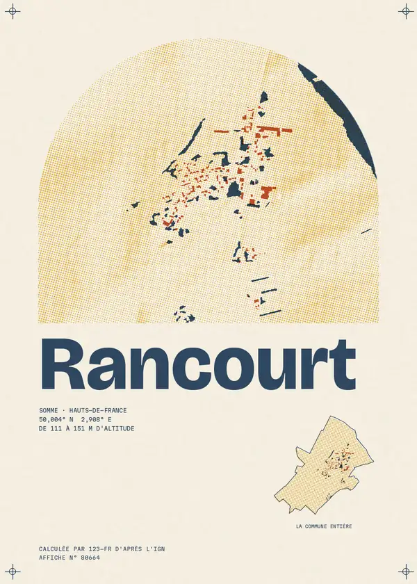Affiche de Rancourt, calculée par 123-fr d'après l'IGN