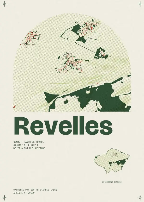 Affiche de Revelles, calculée par 123-fr d'après l'IGN