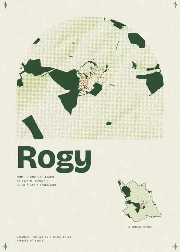 Affiche de Rogy, calculée par 123-fr d'après l'IGN