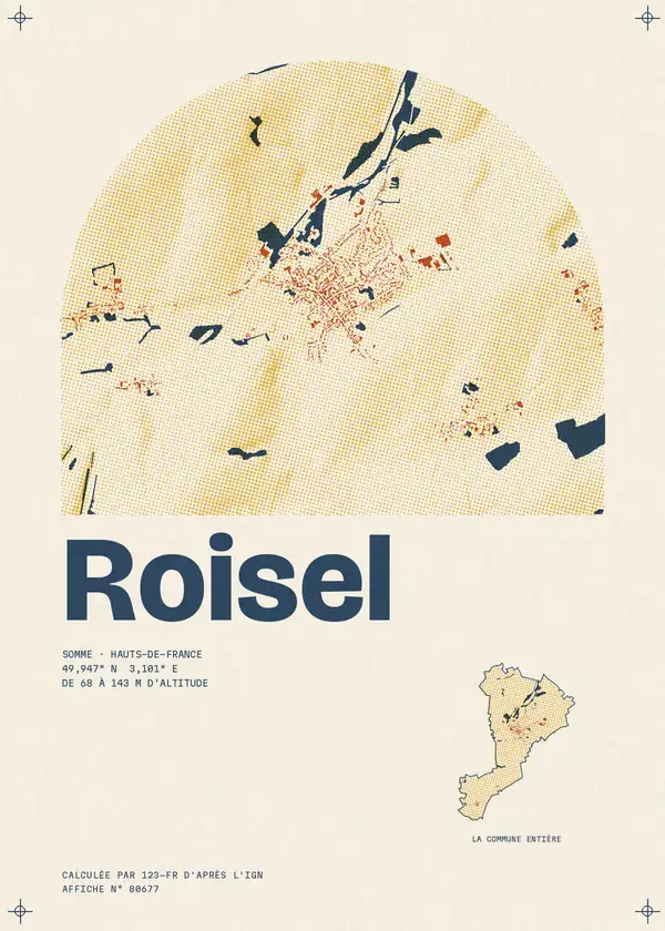 Affiche de Roisel, calculée par 123-fr d'après l'IGN