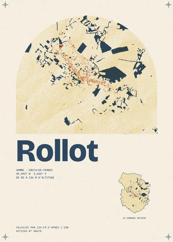 Affiche de Rollot, calculée par 123-fr d'après l'IGN