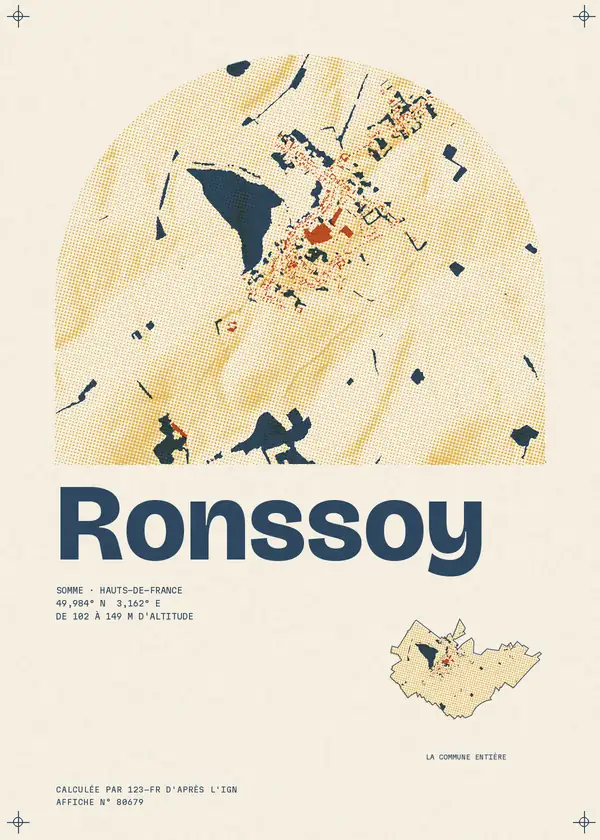 Affiche de Ronssoy, calculée par 123-fr d'après l'IGN