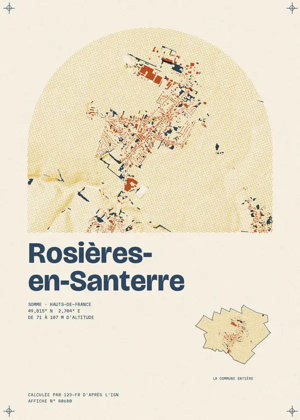Affiche de Rosières-en-Santerre, calculée par 123-fr d'après l'IGN