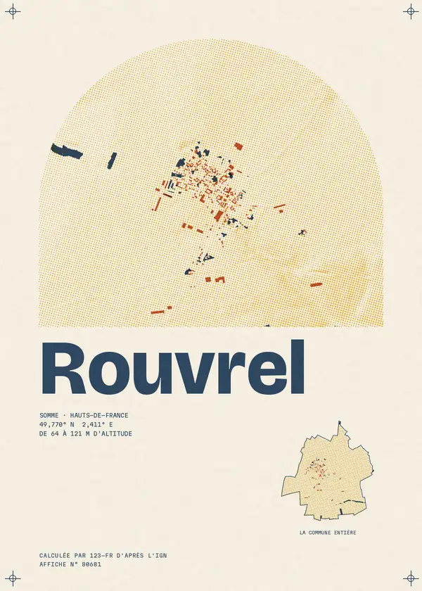 Affiche de Rouvrel, calculée par 123-fr d'après l'IGN