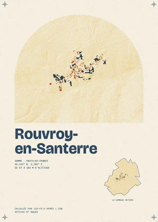 Affiche de Rouvroy-en-Santerre, calculée par 123-fr d'après l'IGN