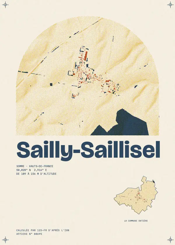 Affiche de Sailly-Saillisel, calculée par 123-fr d'après l'IGN