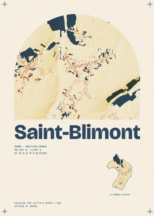 Affiche de Saint-Blimont, calculée par 123-fr d'après l'IGN