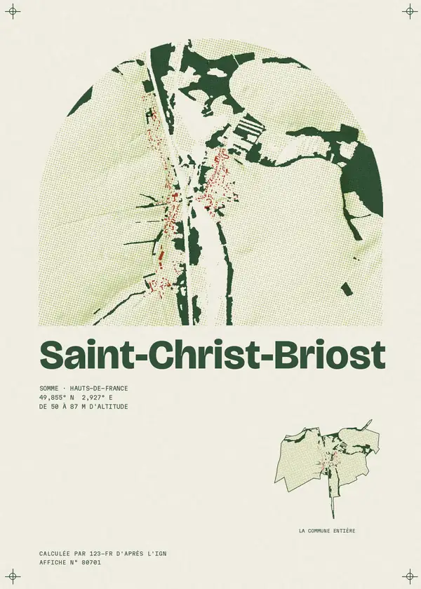 Affiche de Saint-Christ-Briost, calculée par 123-fr d'après l'IGN