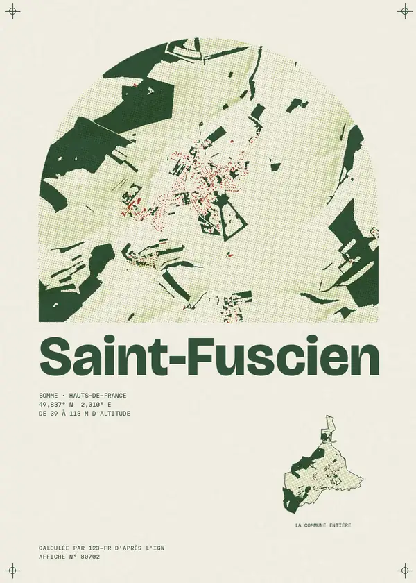 Affiche de Saint-Fuscien, calculée par 123-fr d'après l'IGN