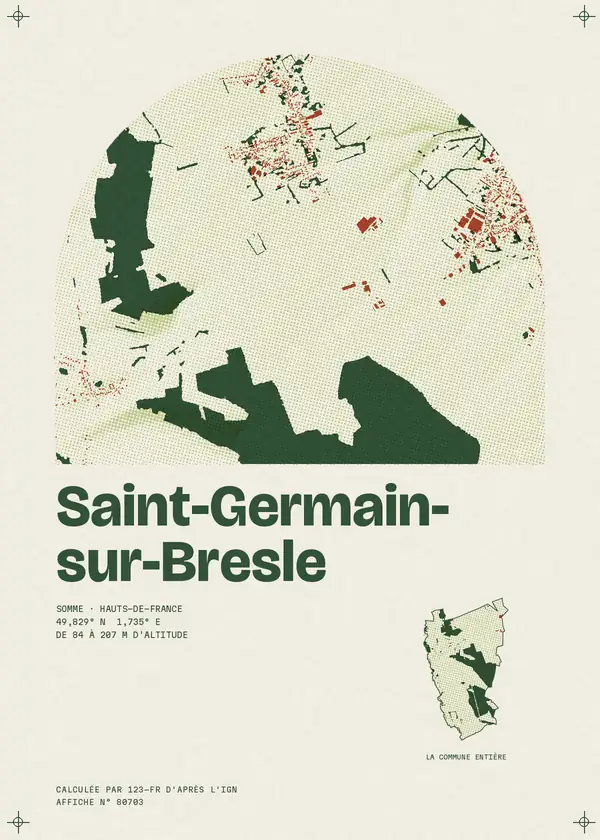 Affiche de Saint-Germain-sur-Bresle, calculée par 123-fr d'après l'IGN