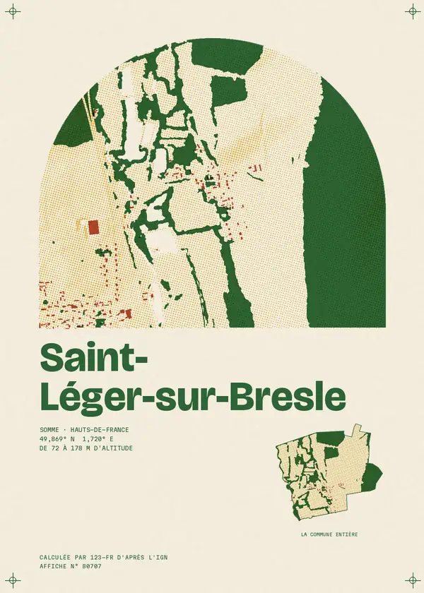 Affiche de Saint-Léger-sur-Bresle, calculée par 123-fr d'après l'IGN
