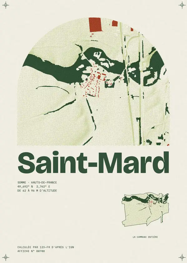 Affiche de Saint-Mard, calculée par 123-fr d'après l'IGN
