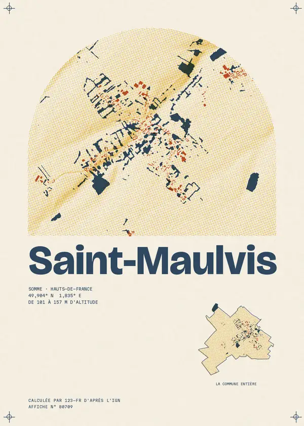 Affiche de Saint-Maulvis, calculée par 123-fr d'après l'IGN