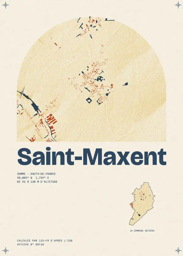 Affiche de Saint-Maxent, calculée par 123-fr d'après l'IGN