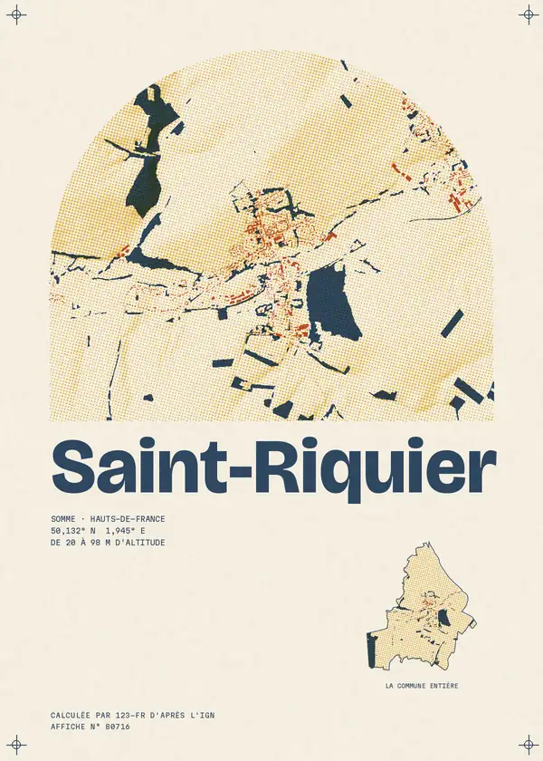 Affiche de Saint-Riquier, calculée par 123-fr d'après l'IGN