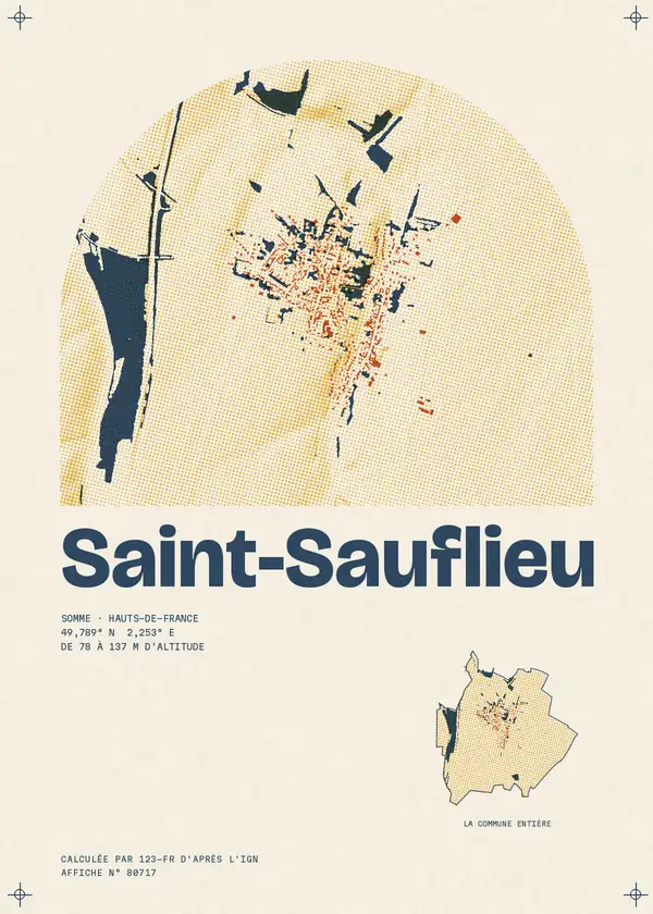 Affiche de Saint-Sauflieu, calculée par 123-fr d'après l'IGN