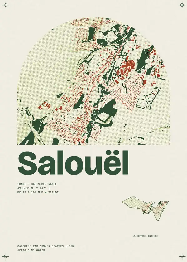 Affiche de Salouël, calculée par 123-fr d'après l'IGN