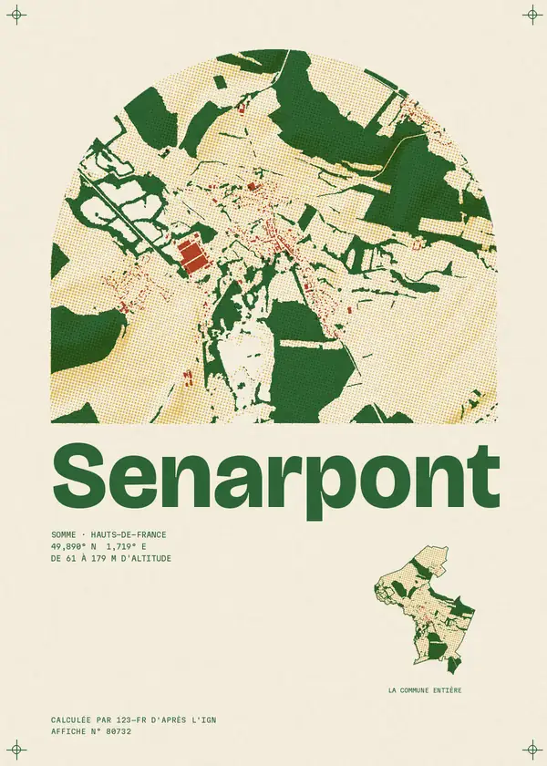 Affiche de Senarpont, calculée par 123-fr d'après l'IGN