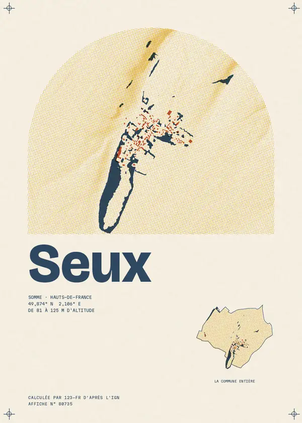 Affiche de Seux, calculée par 123-fr d'après l'IGN