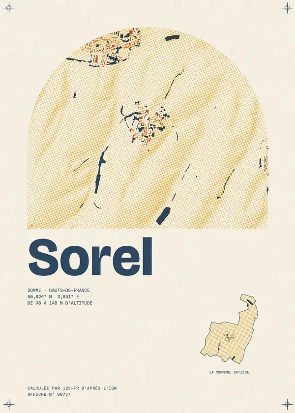 Affiche de Sorel, calculée par 123-fr d'après l'IGN