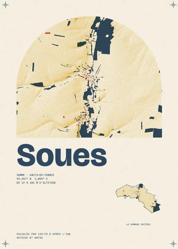 Affiche de Soues, calculée par 123-fr d'après l'IGN