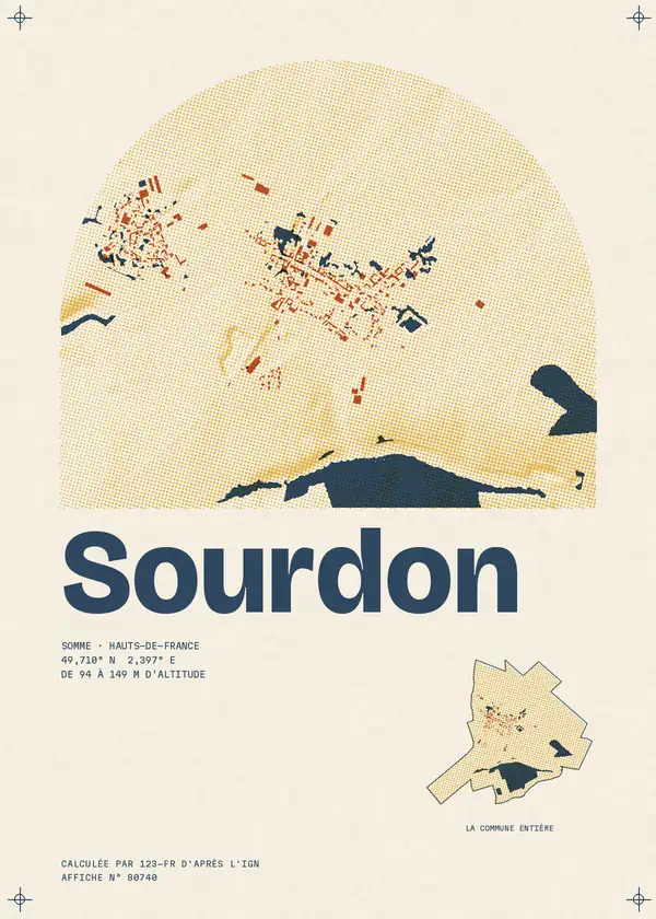 Affiche de Sourdon, calculée par 123-fr d'après l'IGN