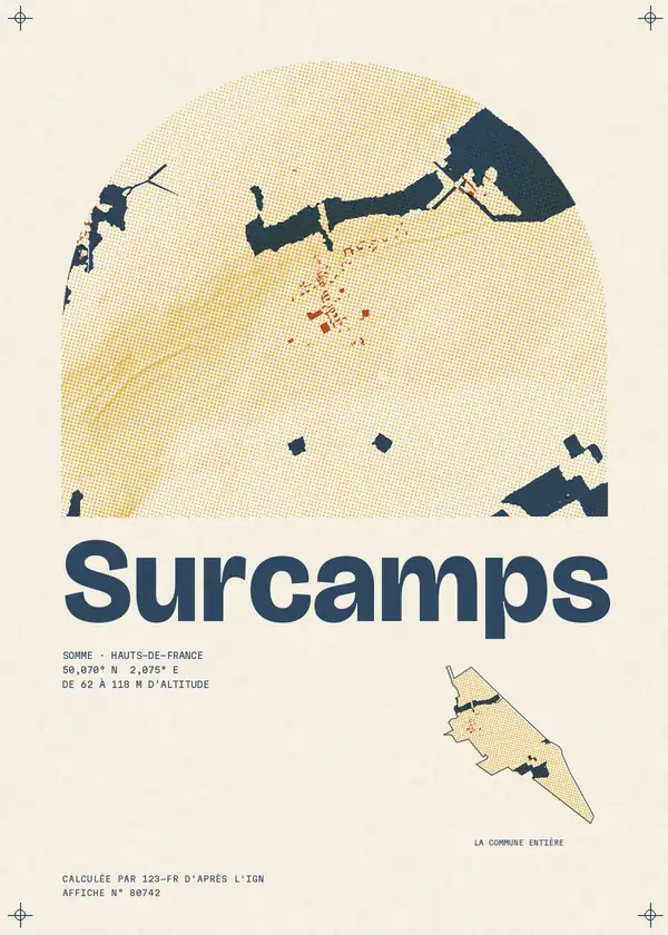 Affiche de Surcamps, calculée par 123-fr d'après l'IGN