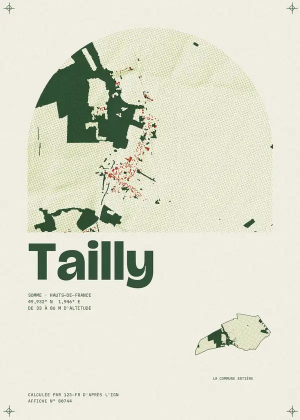 Affiche de Tailly, calculée par 123-fr d'après l'IGN