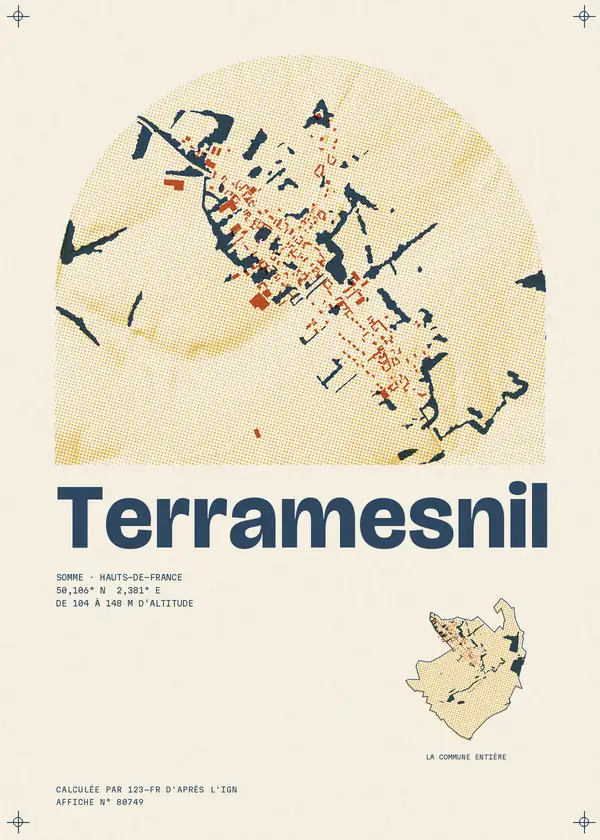 Affiche de Terramesnil, calculée par 123-fr d'après l'IGN