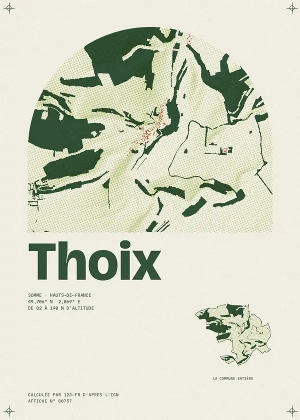 Affiche de Thoix, calculée par 123-fr d'après l'IGN