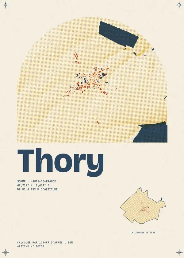 Affiche de Thory, calculée par 123-fr d'après l'IGN