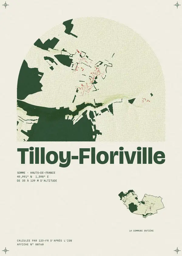 Affiche de Tilloy-Floriville, calculée par 123-fr d'après l'IGN
