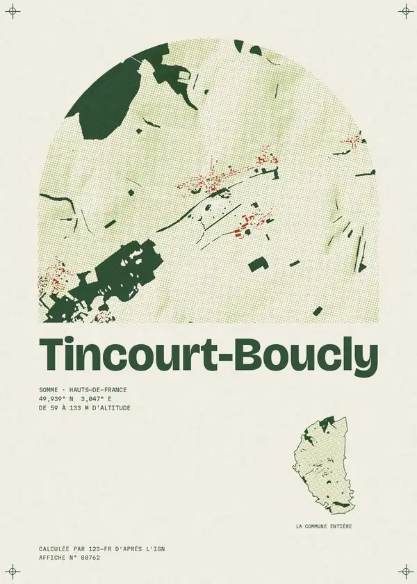 Affiche de Tincourt-Boucly, calculée par 123-fr d'après l'IGN