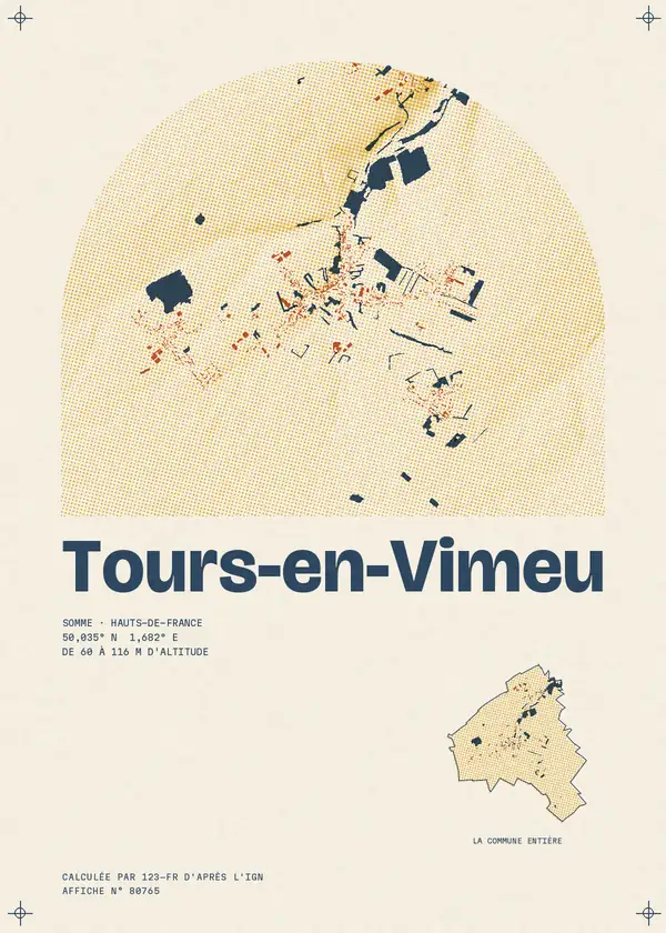 Affiche de Tours-en-Vimeu, calculée par 123-fr d'après l'IGN