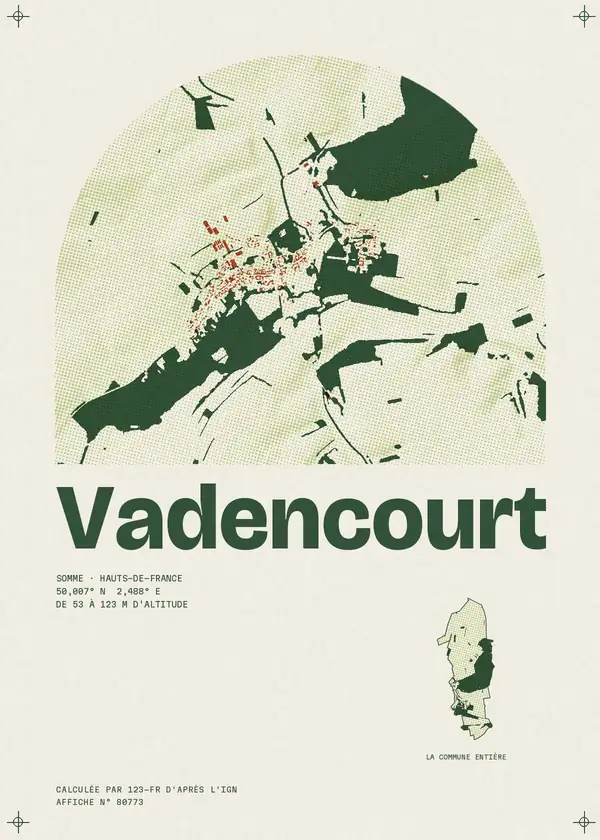 Affiche de Vadencourt, calculée par 123-fr d'après l'IGN