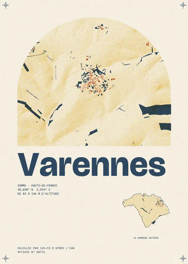 Affiche de Varennes, calculée par 123-fr d'après l'IGN