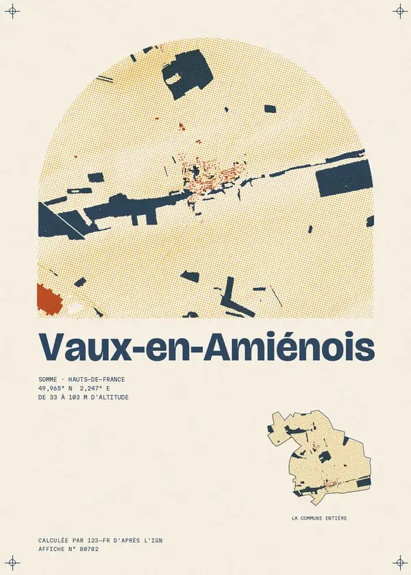 Affiche de Vaux-en-Amiénois, calculée par 123-fr d'après l'IGN