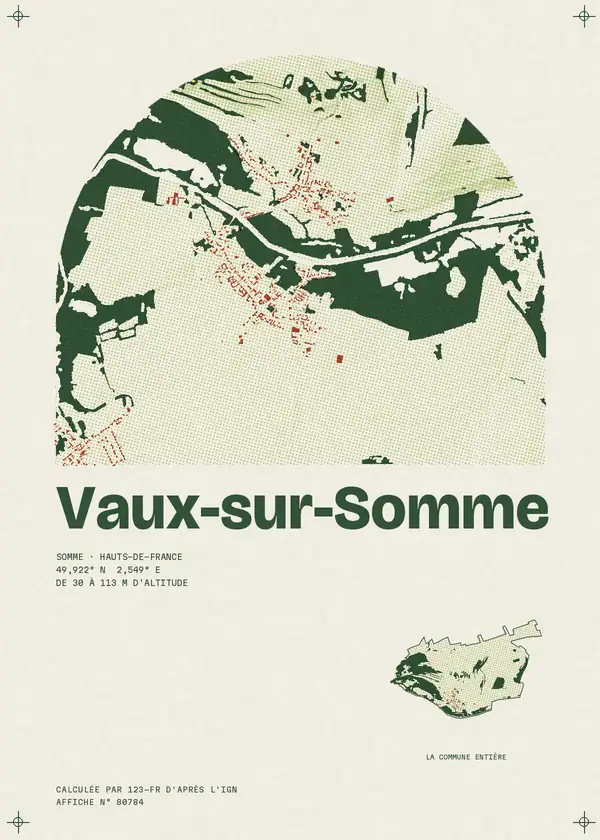 Affiche de Vaux-sur-Somme, calculée par 123-fr d'après l'IGN