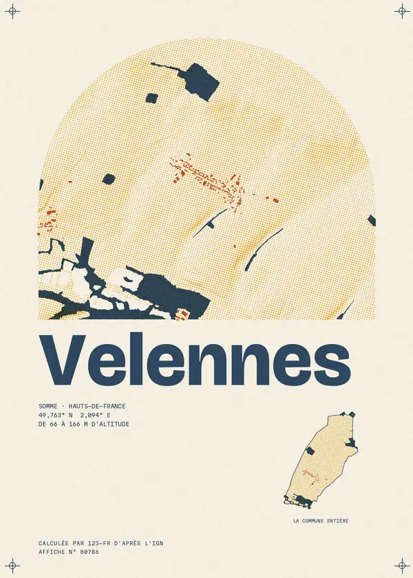 Affiche de Velennes, calculée par 123-fr d'après l'IGN